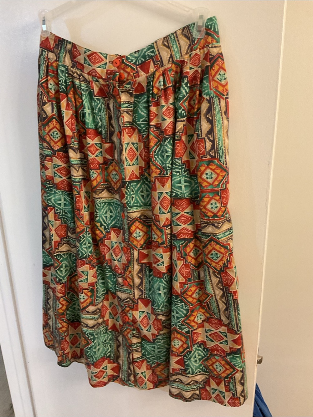 Bohemian Geo Print Midi Skirt
